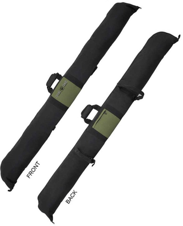 Funda Blanda para Arco Recurvo 160 cm x 23 cm negro/verde con Correas para Tubo de Flechas BUCK TRAIL