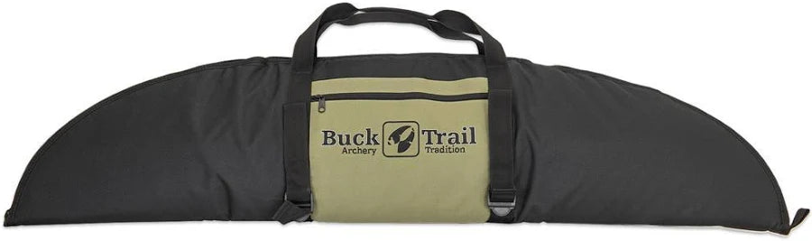 Funda blanda para arco recurvo 130 cm x 30 cm negro/verde con correas para tubo de flechas BUCK TRAIL