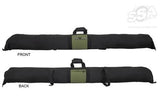 Funda blanda para arco recurvo 160 cm x 23 cm negro/verde con correas para tubo de flechas BUCK TRAIL
