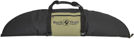 Funda Blanda para Arco Recurvo 130 cm x 30 cm negro/verde con Correas para Tubo de Flechas BUCK TRAIL