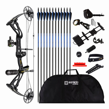 Arco de Poleas Dragon X8 Pro Pack 10-70LBS / 18"-31" SANLIDA